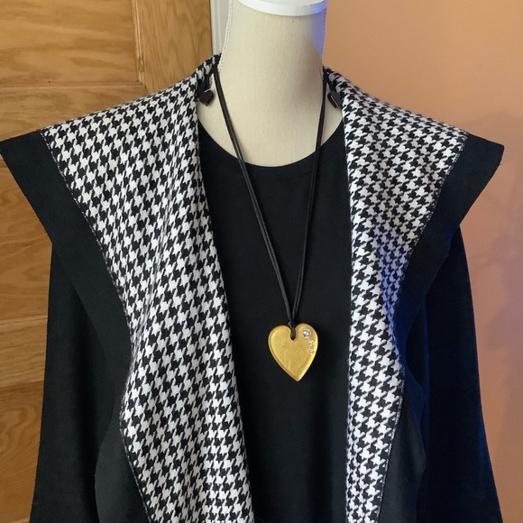 SPANNER Black/White Houndstooth Tweed Cardigan Size M - Picture 5 of 14